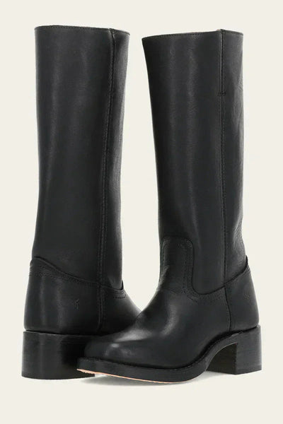 Women’s Genuine Leather Block Heel Boots with Classic Design
