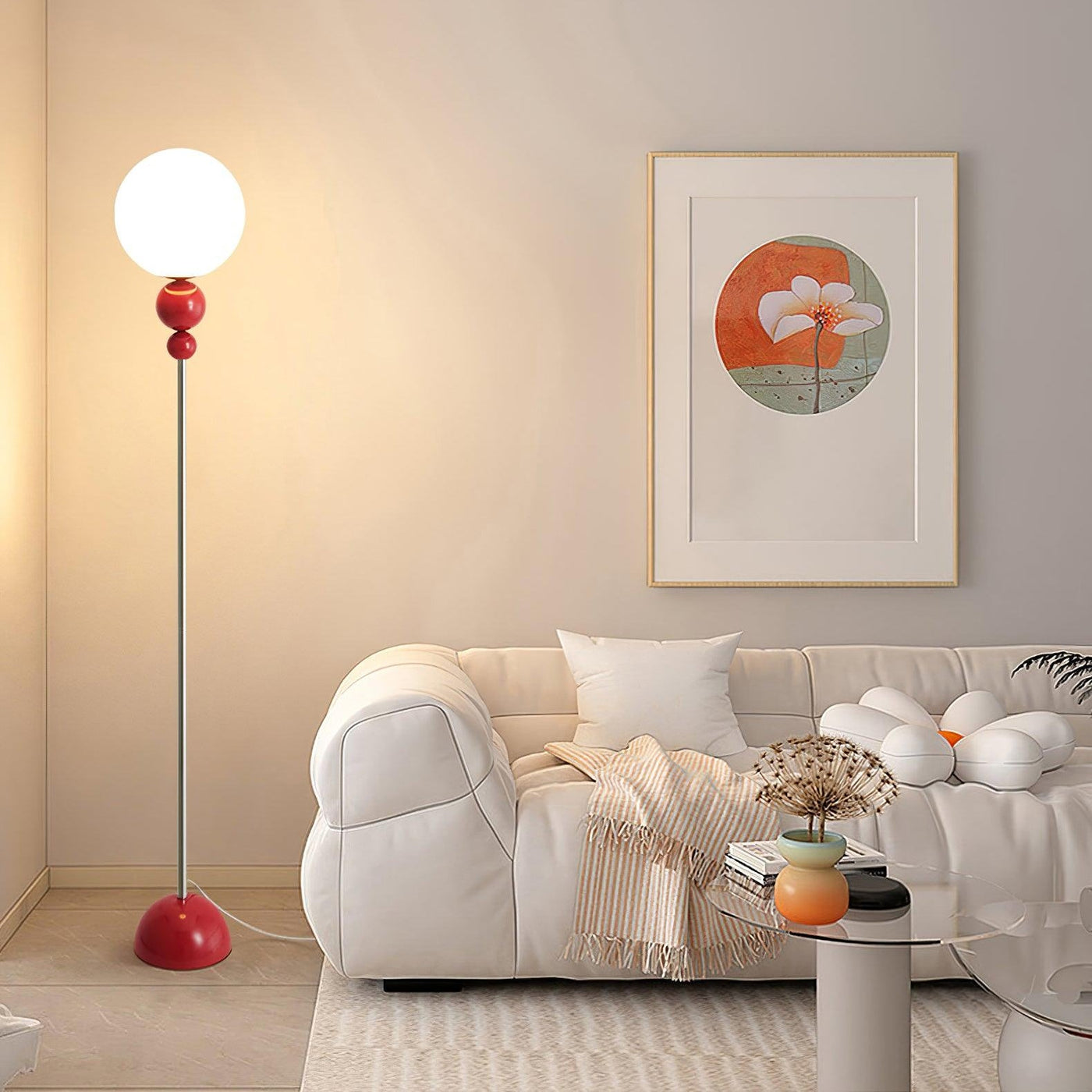 Modern Metal Glass Floor Lamp, 150cm