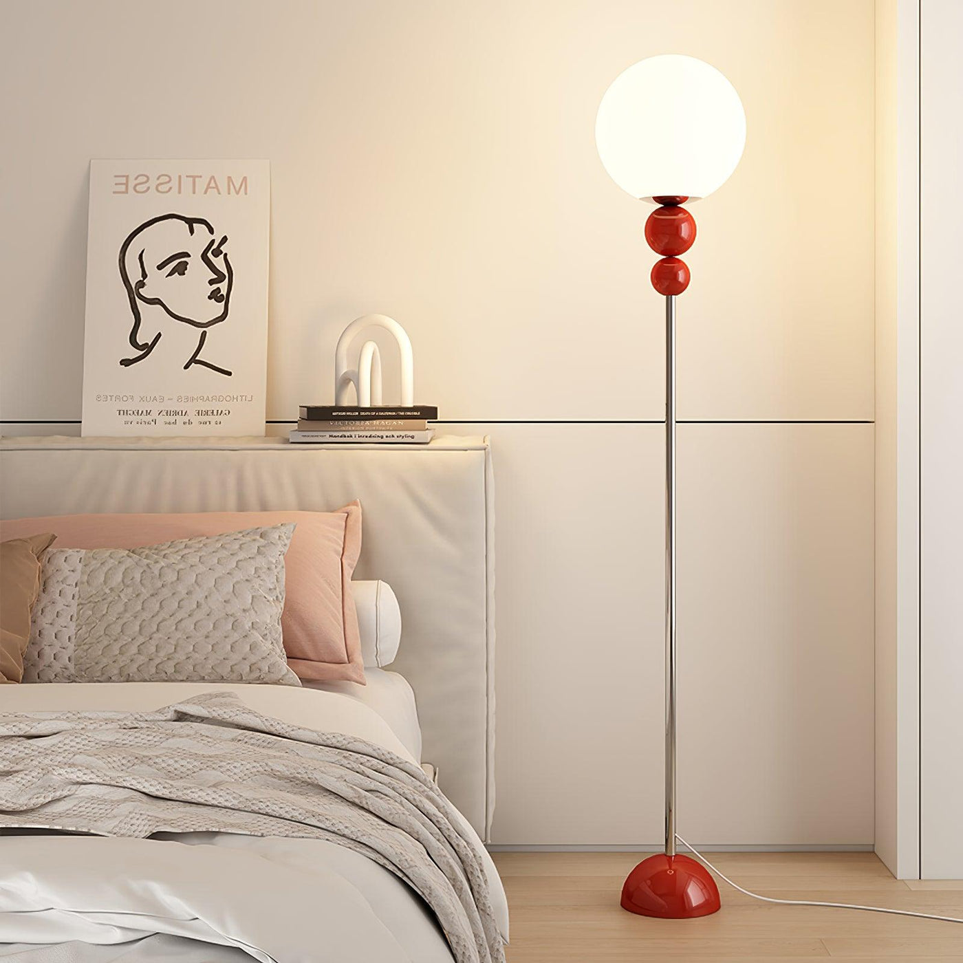 Modern Metal Glass Floor Lamp, 150cm
