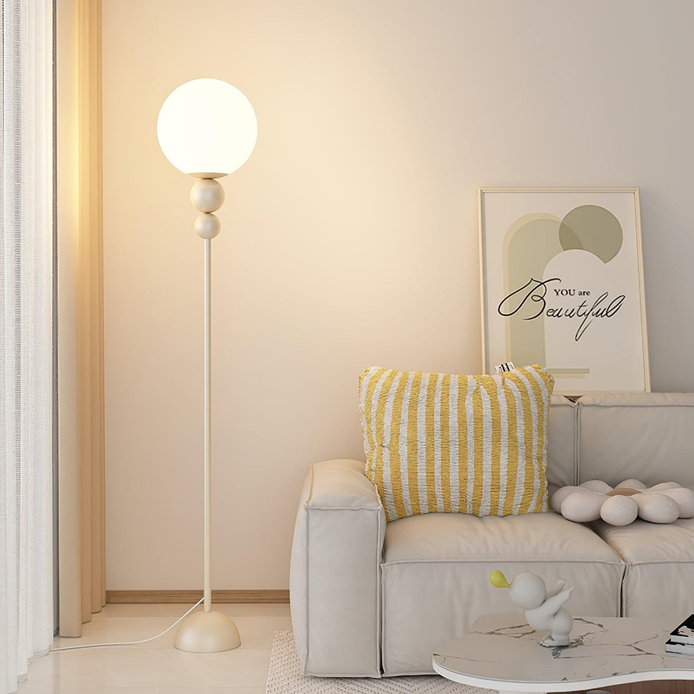 Modern Metal Glass Floor Lamp, 150cm