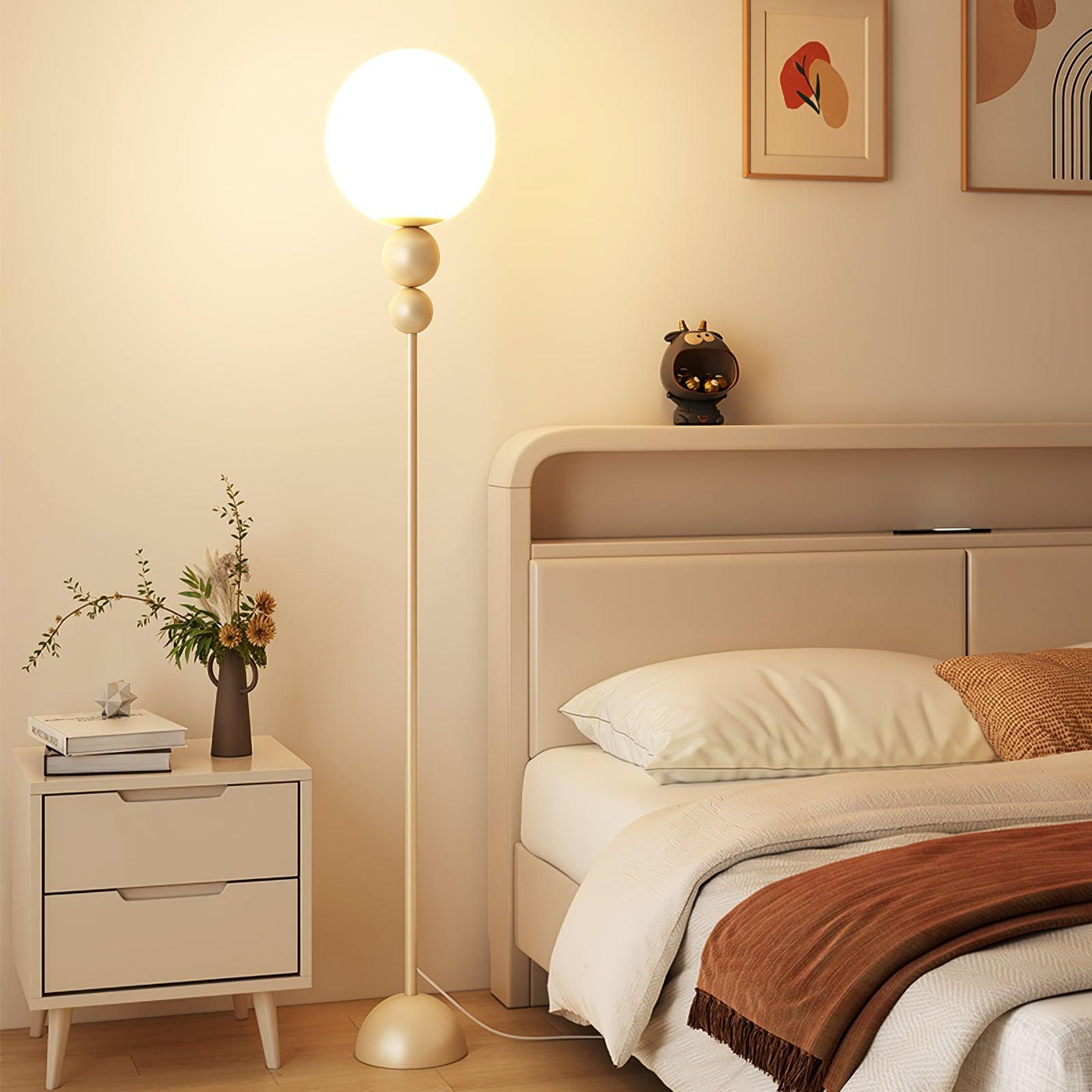 Modern Metal Glass Floor Lamp, 150cm