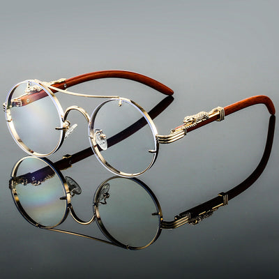 Men’s Oval Metal Retro Sunglasses with UV Protection