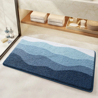 Coastal Wave Non-Slip Absorbent Bathroom Mat