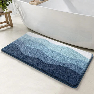 Coastal Wave Non-Slip Absorbent Bathroom Mat