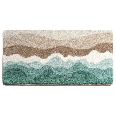 Coastal Wave Non-Slip Absorbent Bathroom Mat