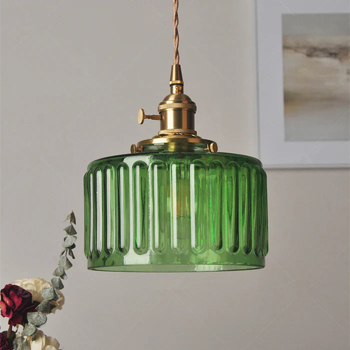 Vintage Glass Crystal Pendant Light E27