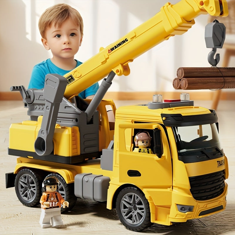 Kids Construction Crane Truck Toy with Lights and Sounds
