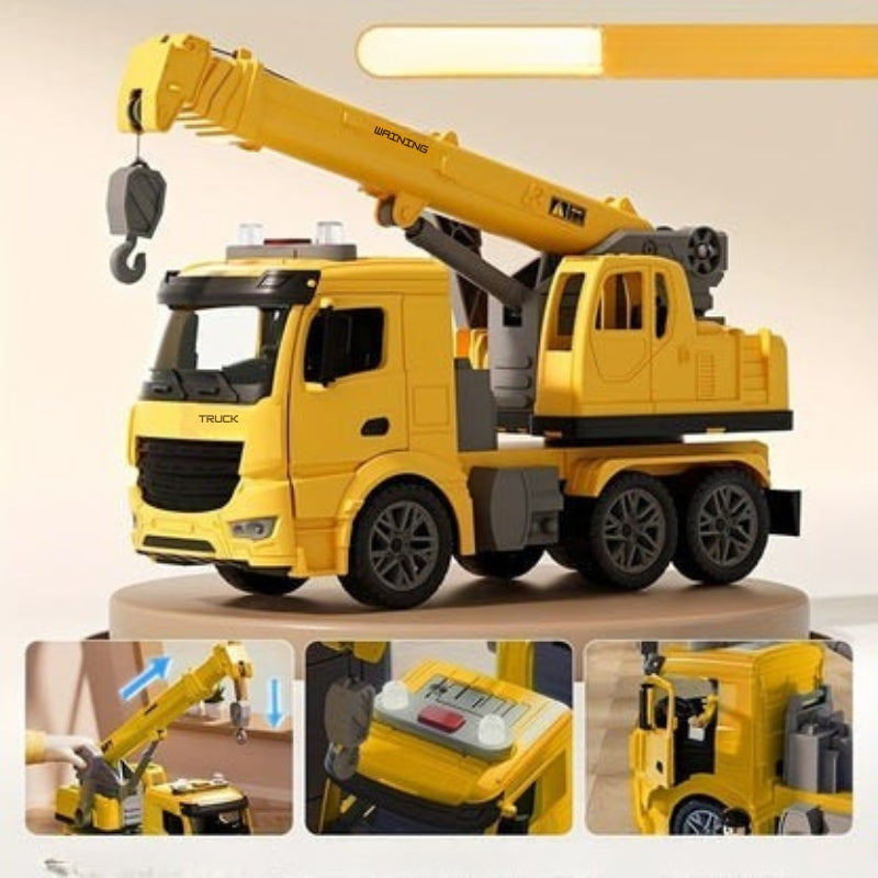 Kids Construction Crane Truck Toy with Lights and Sounds