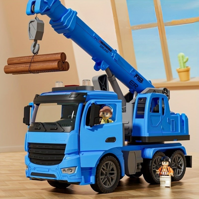Kids Construction Crane Truck Toy with Lights and Sounds