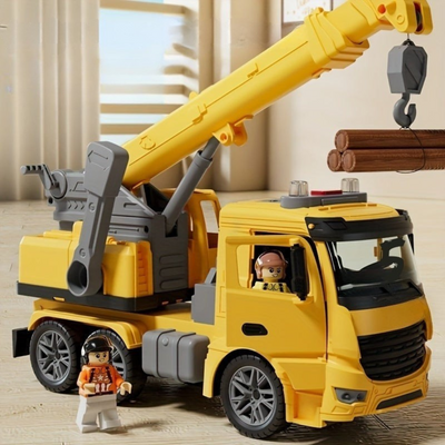 Kids Construction Crane Truck Toy with Lights and Sounds