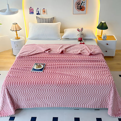 Ultra Soft Microfiber Throw Blanket with Pebble Texture Design