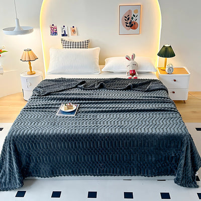 Ultra Soft Microfiber Throw Blanket with Pebble Texture Design