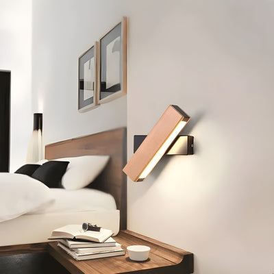 Minimalist Wooden LED Wall Lamp with Adjustable Arm
