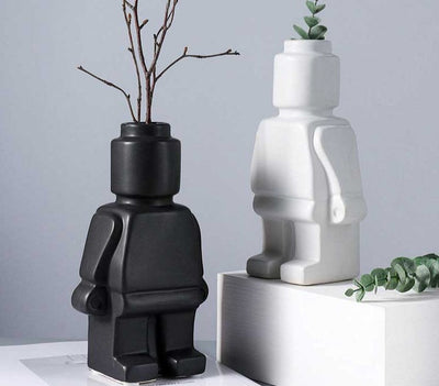 Colorful Lego-Inspired Body Vase in Resin