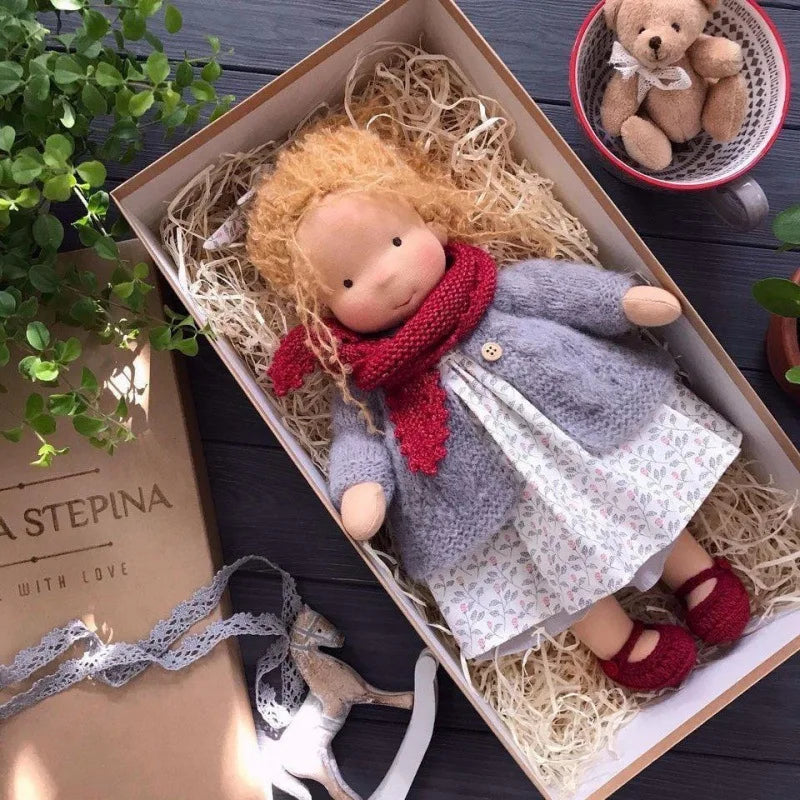 Handmade Cotton Plush Doll – Waldorf Style Elise Toy