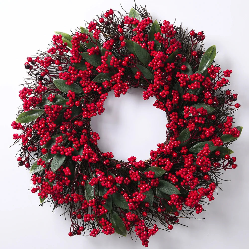CypressBerry Red Berry Christmas Wreath for Home Decor