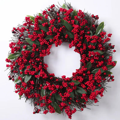 Red Berry Cypress Christmas Wreath for Holiday Decor