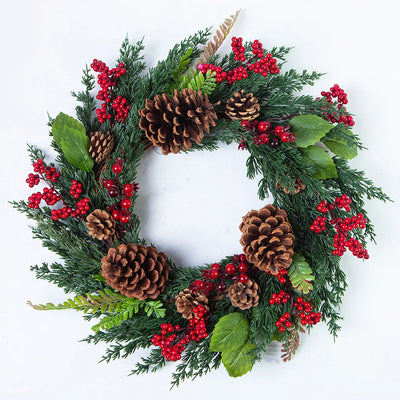 CypressBerry Red Berry Christmas Wreath for Home Decor