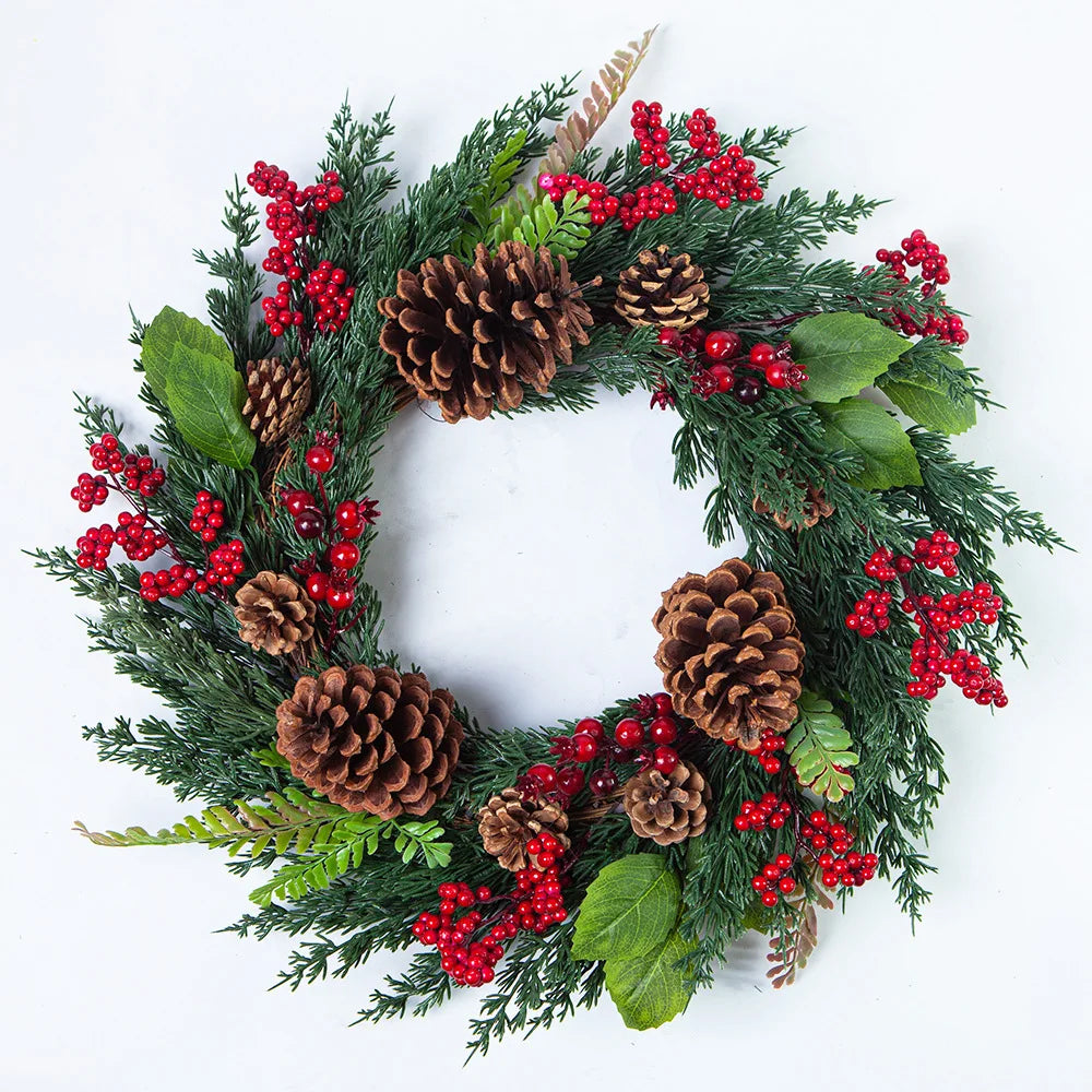 Red Berry Cypress Christmas Wreath for Holiday Decor