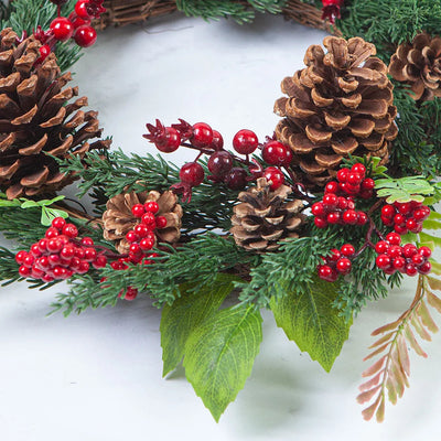 CypressBerry Red Berry Christmas Wreath for Home Decor