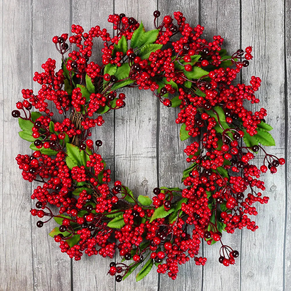 CypressBerry Red Berry Christmas Wreath for Home Decor