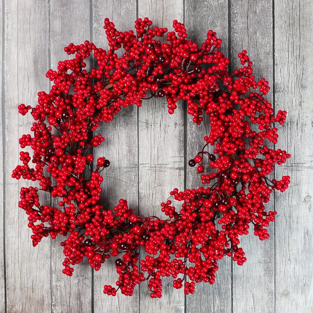 CypressBerry Red Berry Christmas Wreath for Home Decor