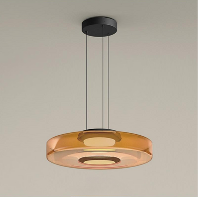 Bauhaus Glass Pendant Light with Warm LED Bulb