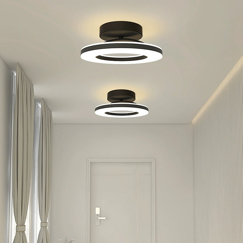 ZAYNO Black LED Ceiling Light – Modern Flush Mount
