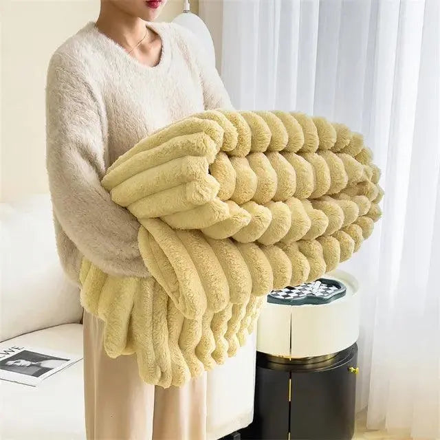 Soft Textured Blanket for Bed and Sofa Comfort