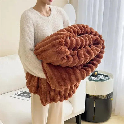Soft Textured Blanket for Bed and Sofa Comfort