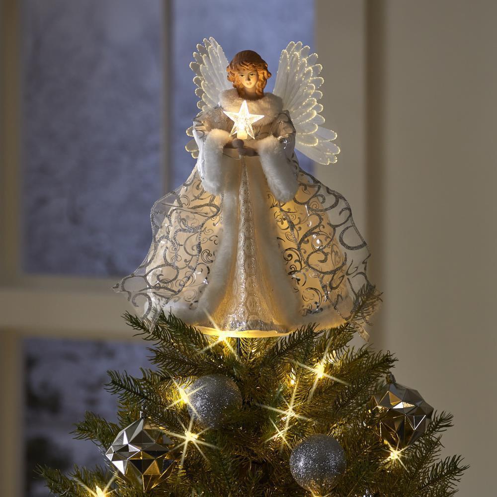 Golden Angel Doll Christmas Tree Topper with LED