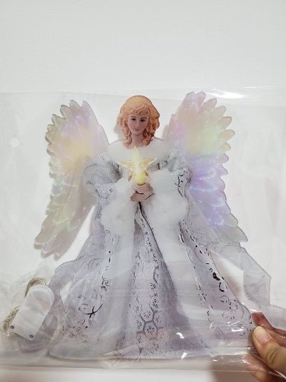 Golden Angel Doll Christmas Tree Topper with LED