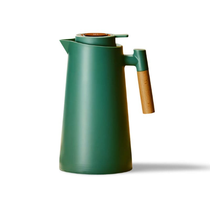 Insulated Glass Thermo Jug – Temperature Display & Wood Handle