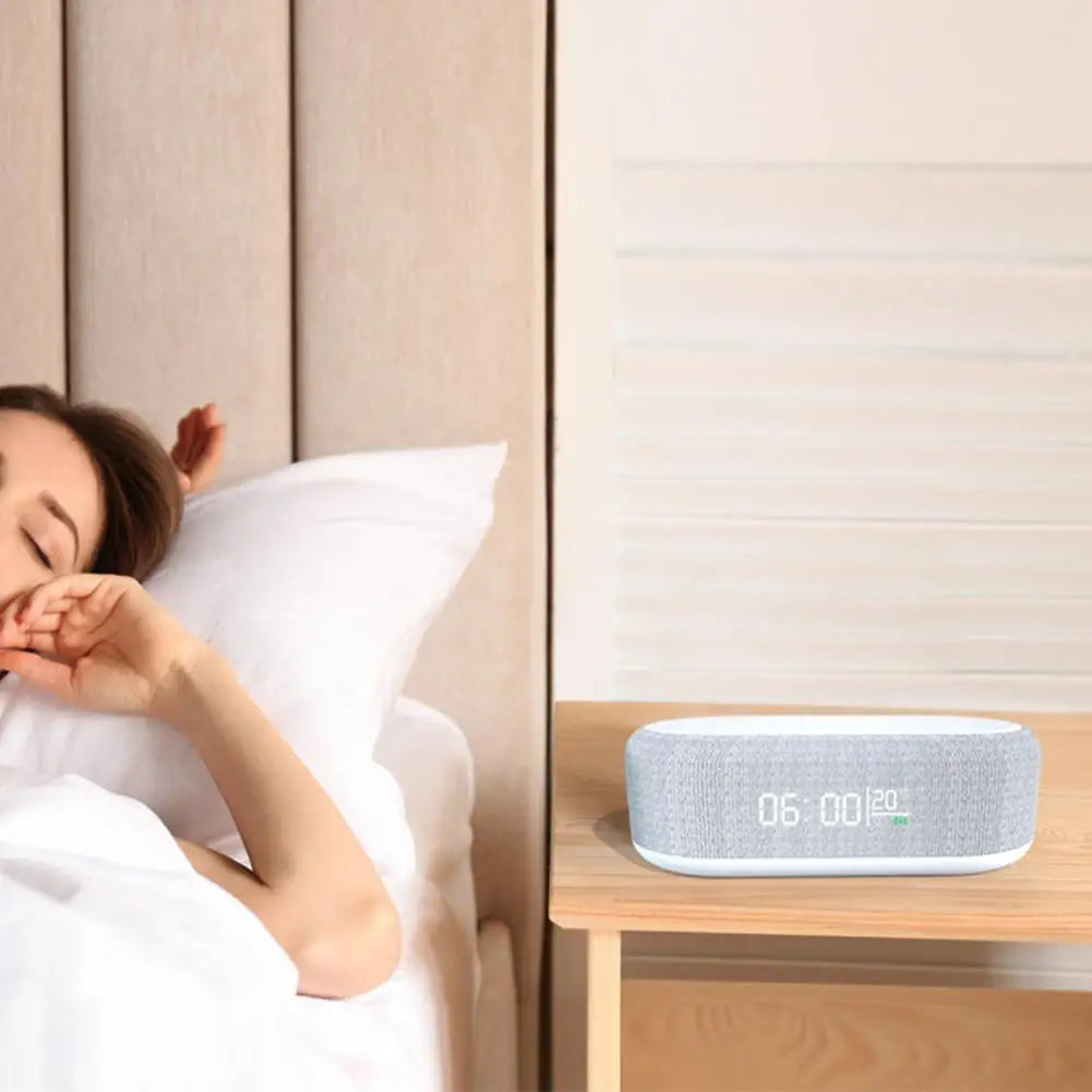 Digital Alarm Clock with Wireless Charging and Temperature Display