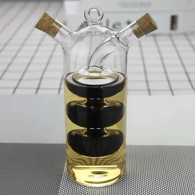 Double Glass Oil & Vinegar Dispenser Bottle