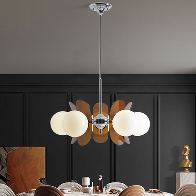 Modern Retro Bauhaus Chandelier with 8 Lights