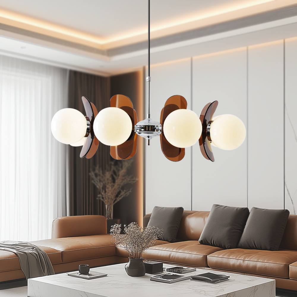 Modern Retro Bauhaus Chandelier with 8 Lights