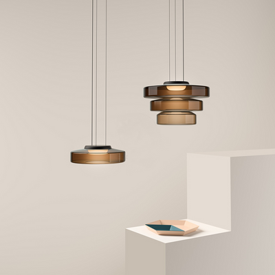 Bauhaus Glass Pendant Light with Warm LED Bulb