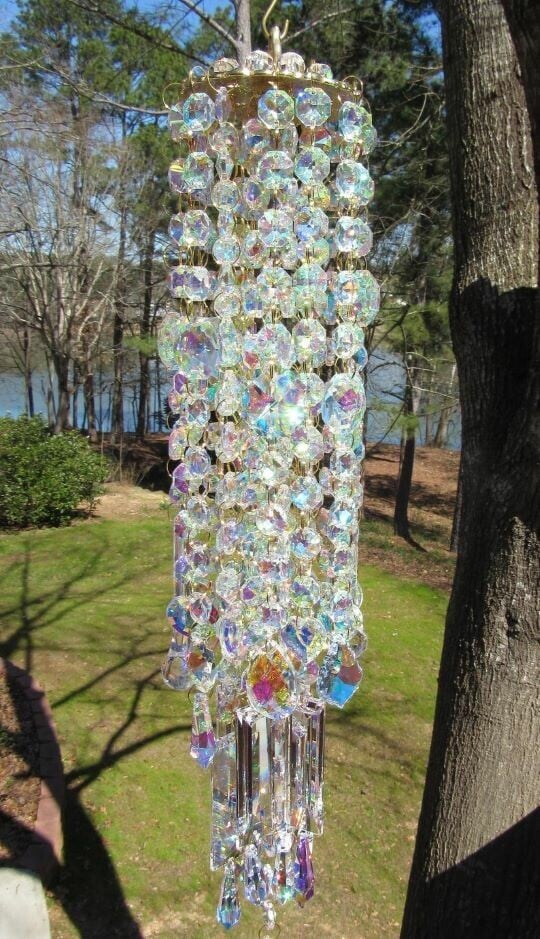 HarmonyGleam Crystal Wind Chime – Tranquil Garden Decoration
