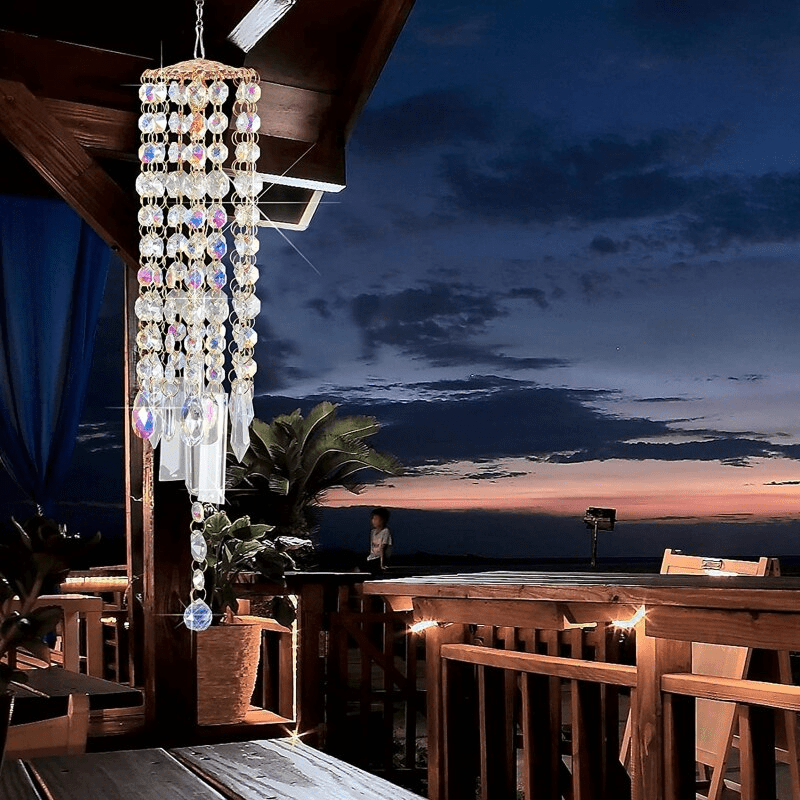 HarmonyGleam Crystal Wind Chime – Tranquil Garden Decoration