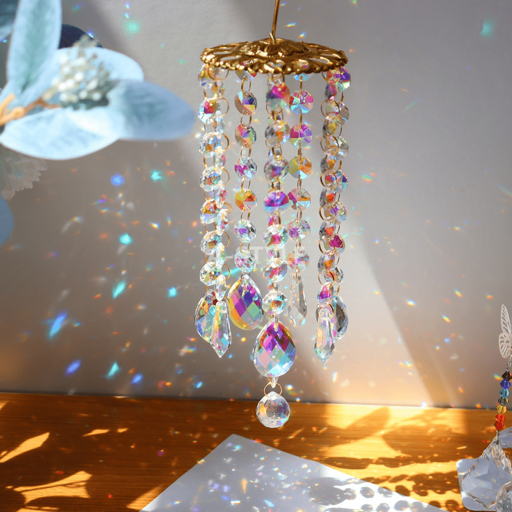 HarmonyGleam Crystal Wind Chime – Tranquil Garden Decoration