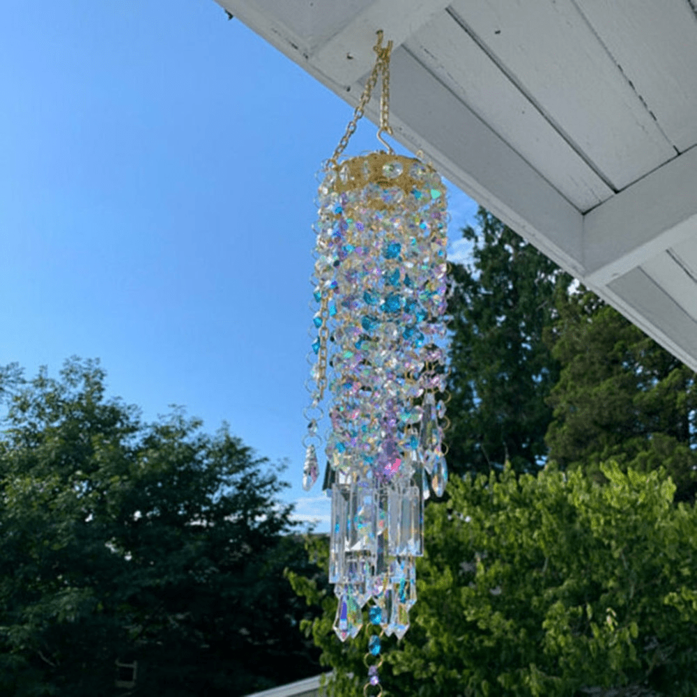 HarmonyGleam Crystal Wind Chime – Tranquil Garden Decoration
