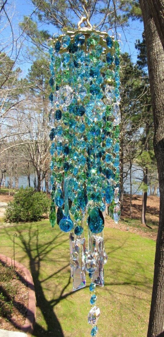 HarmonyGleam Crystal Wind Chime – Tranquil Garden Decoration