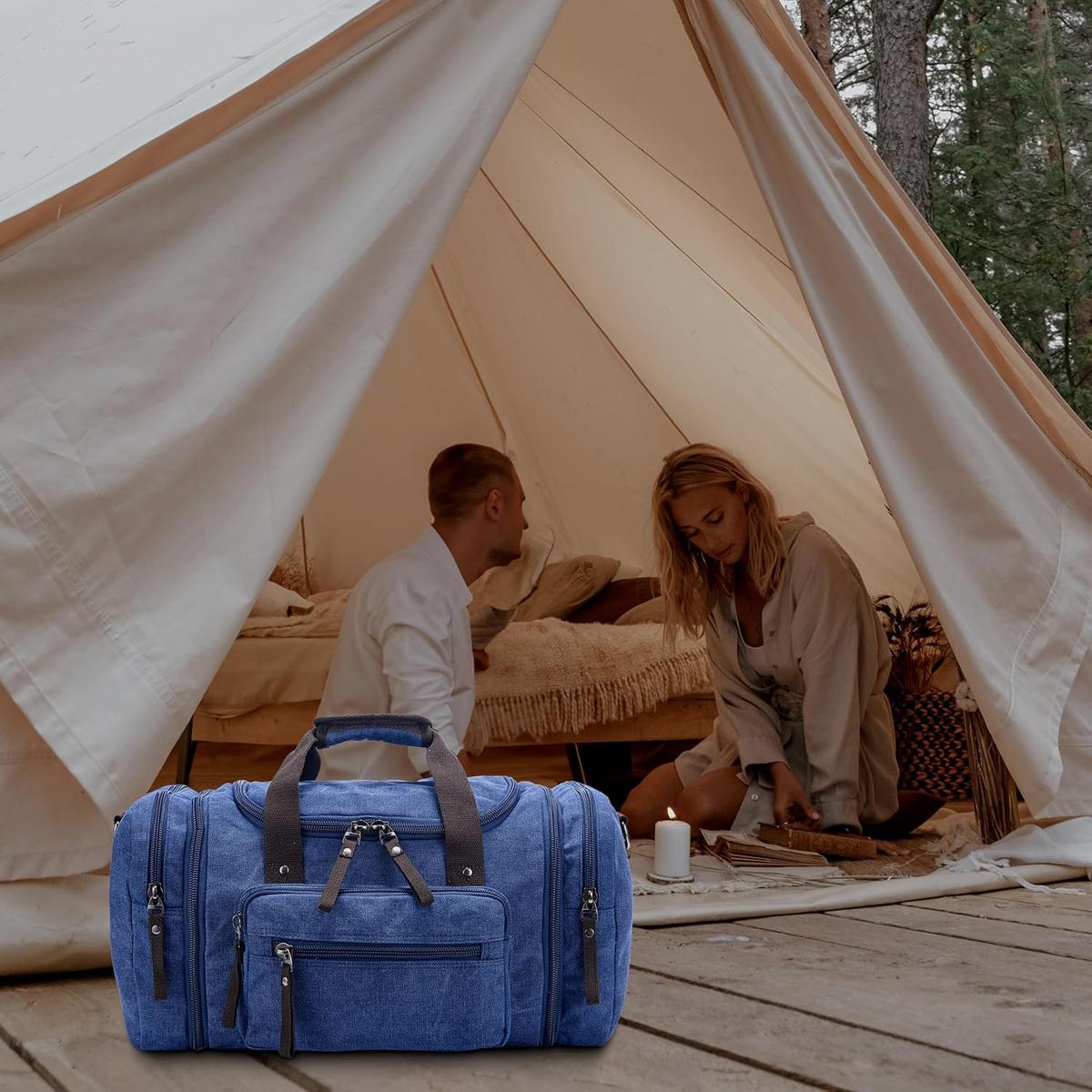 Expandable Canvas Travel Duffle Bag with 40–50L Capacity