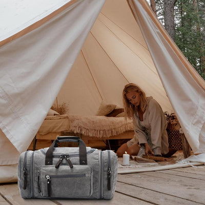 Expandable Canvas Travel Duffle Bag with 40–50L Capacity