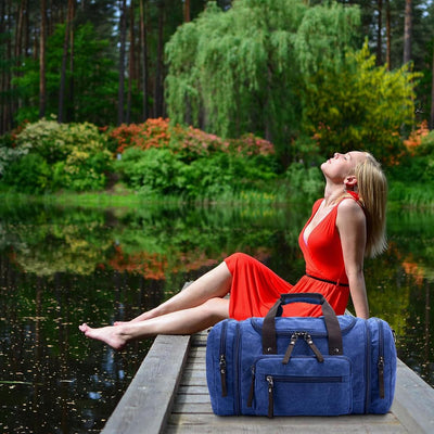Expandable Canvas Travel Duffle Bag with 40–50L Capacity