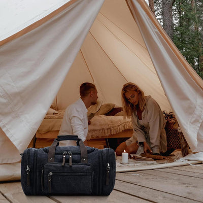 Expandable Canvas Travel Duffle Bag with 40–50L Capacity