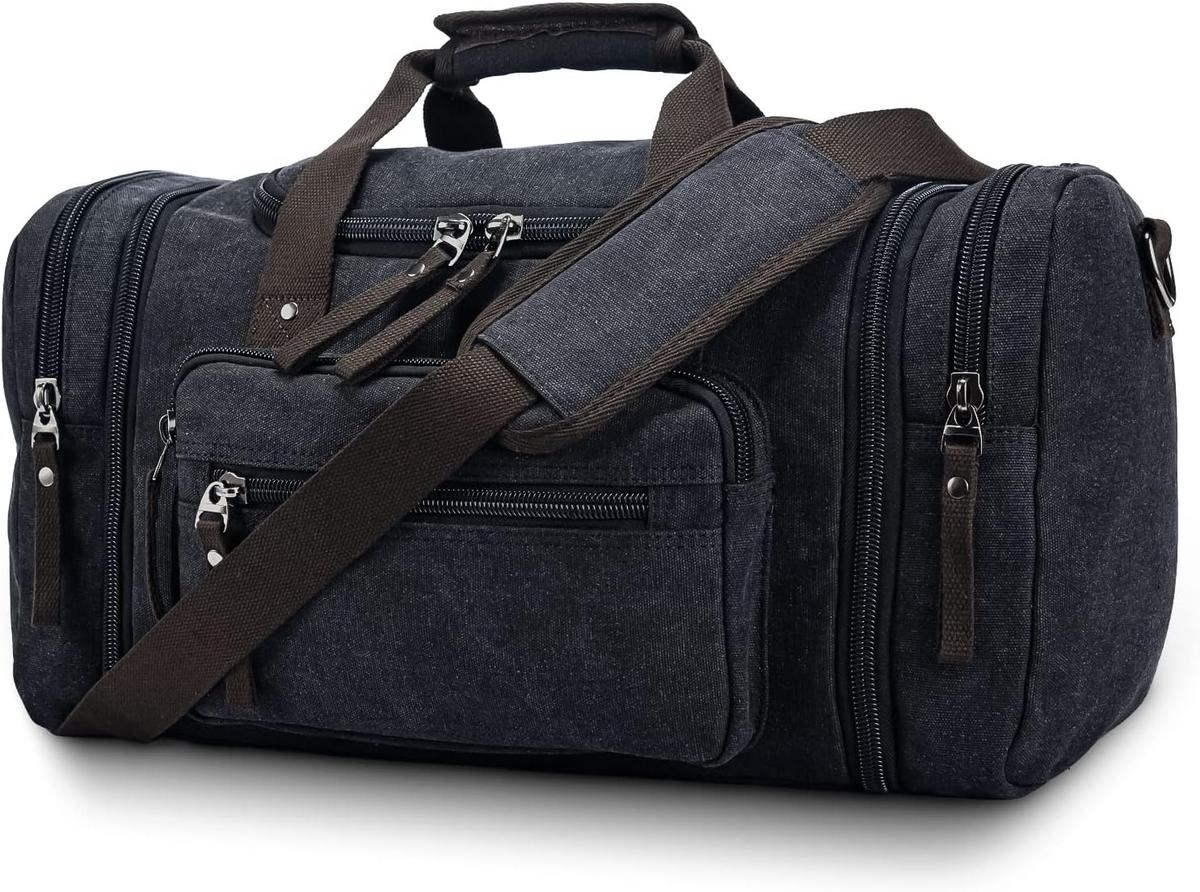 Expandable Canvas Travel Duffle Bag with 40–50L Capacity