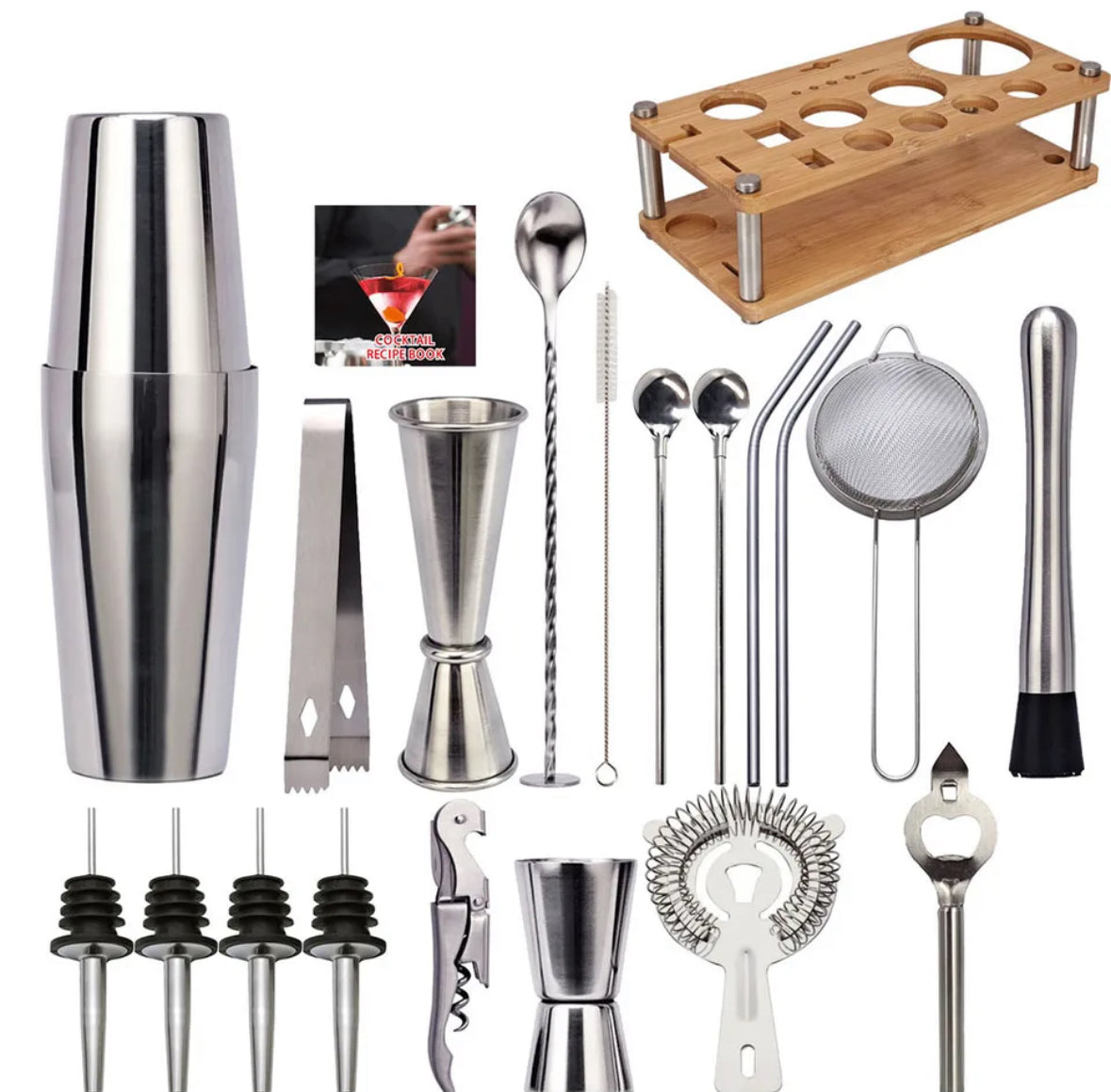 Professional 23-Piece Bartender Cocktail Shaker Set