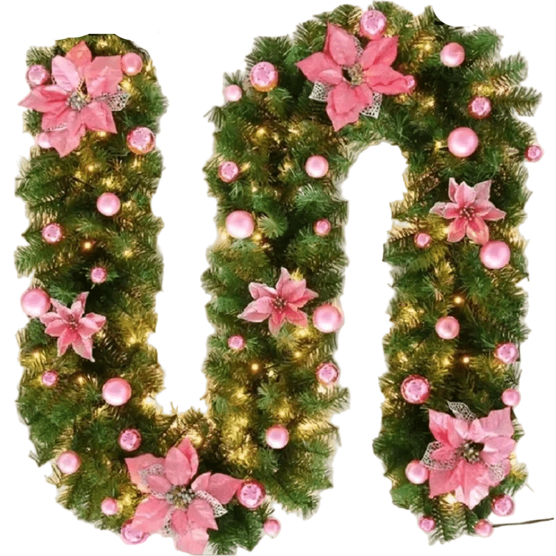 Illuminated Rattan Garland Warm LED